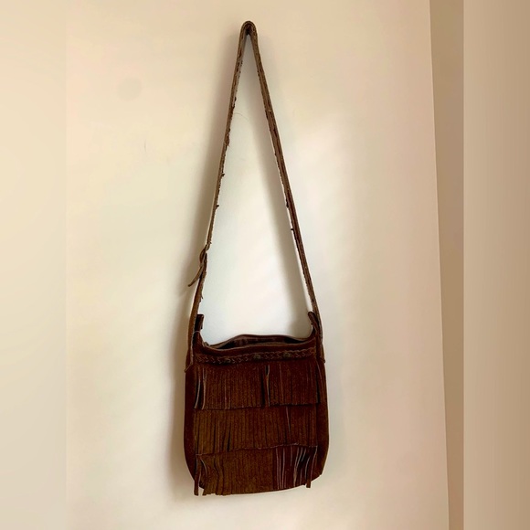 Leather handbag with fringe - Picture 2 of 4